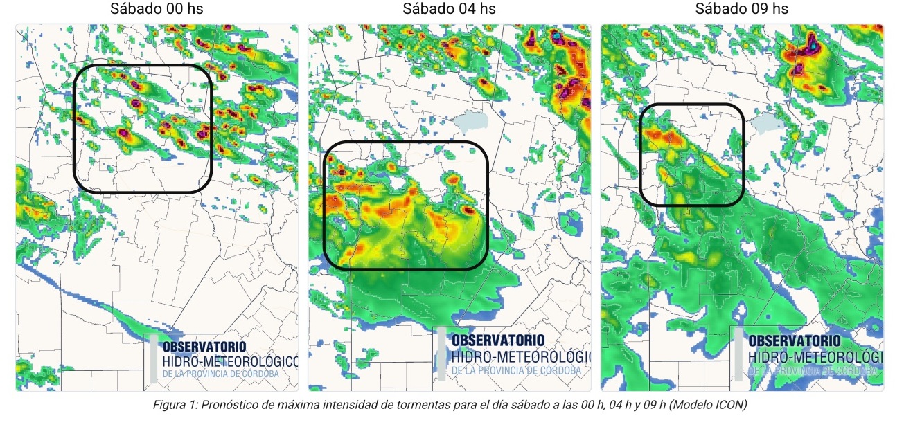 Prevén tormentas fuertes, con ocasional actividad severa, en distintos sectores de Córdoba
